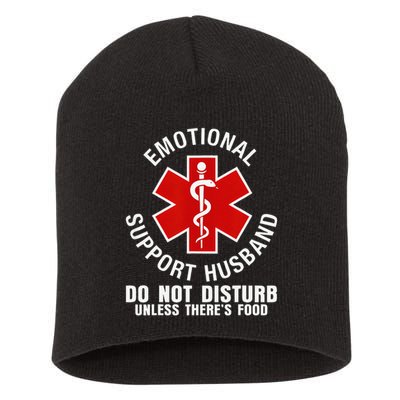 Funny Emotional Support Husband Do Not Pet Dad Humor Love Short Acrylic Beanie