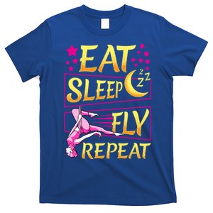 Funny Eat Sleep Fly Repeat Aerial Yoga Silks Cute Gift T-Shirt