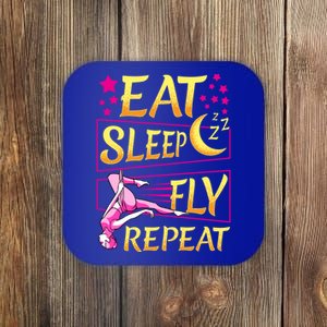 Funny Eat Sleep Fly Repeat Aerial Yoga Silks Cute Gift Coaster