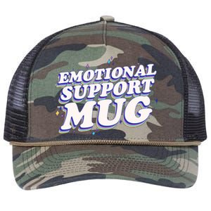 Funny Emotional Support Mug Blue Version Retro Rope Trucker Hat Cap