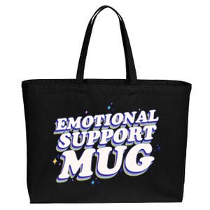 Funny Emotional Support Mug Blue Version Cotton Canvas Jumbo Tote