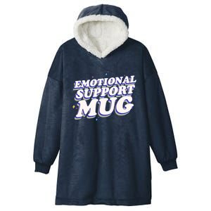 Funny Emotional Support Mug Blue Version Hooded Wearable Blanket