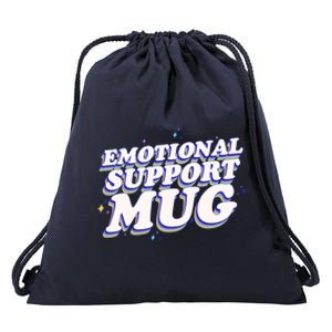 Funny Emotional Support Mug Blue Version Drawstring Bag