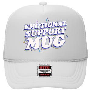 Funny Emotional Support Mug Blue Version High Crown Mesh Back Trucker Hat