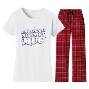 Funny Emotional Support Mug Blue Version Women's Flannel Pajama Set