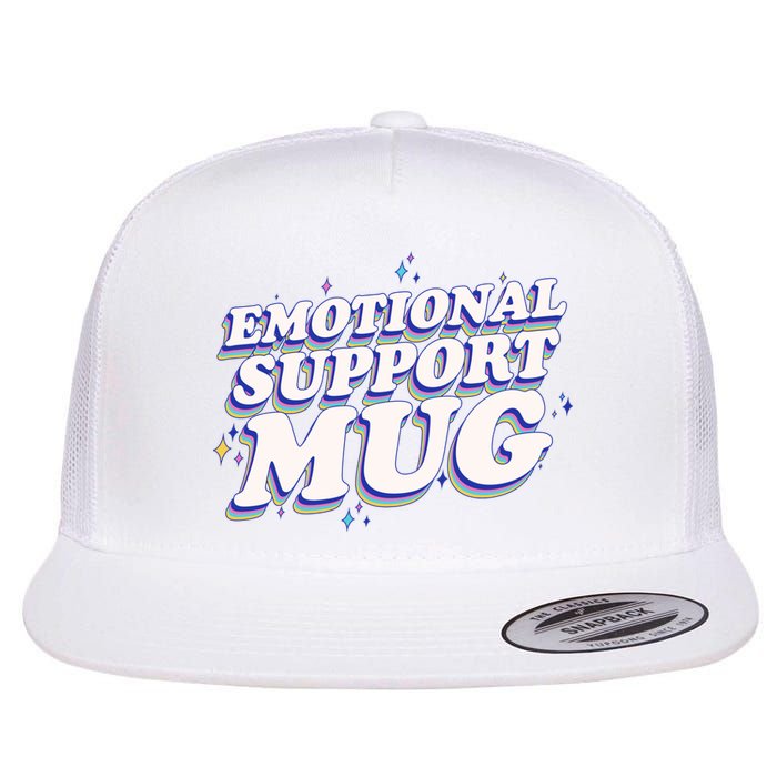 Funny Emotional Support Mug Blue Version Flat Bill Trucker Hat