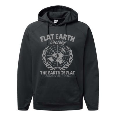 Flat Earth Society Performance Fleece Hoodie