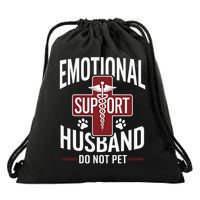 Funny Emotional Support Husband Do Not Pet Drawstring Bag