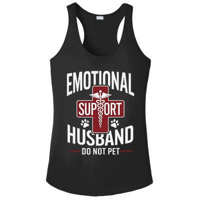 Funny Emotional Support Husband Do Not Pet Ladies PosiCharge Competitor Racerback Tank