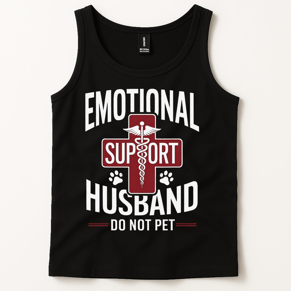 Funny Emotional Support Husband Do Not Pet Tank Top