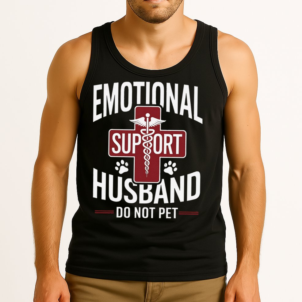 Funny Emotional Support Husband Do Not Pet Tank Top