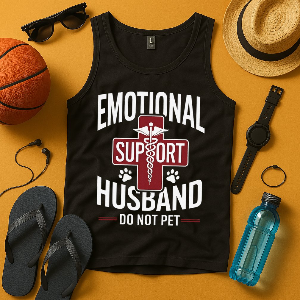 Funny Emotional Support Husband Do Not Pet Tank Top