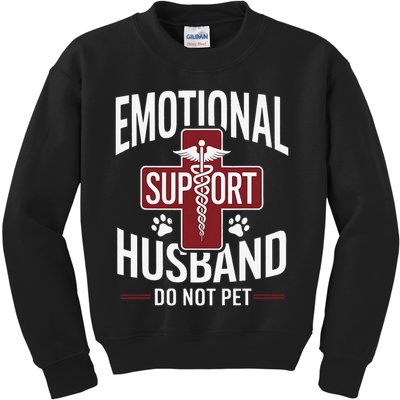 Funny Emotional Support Husband Do Not Pet Kids Sweatshirt