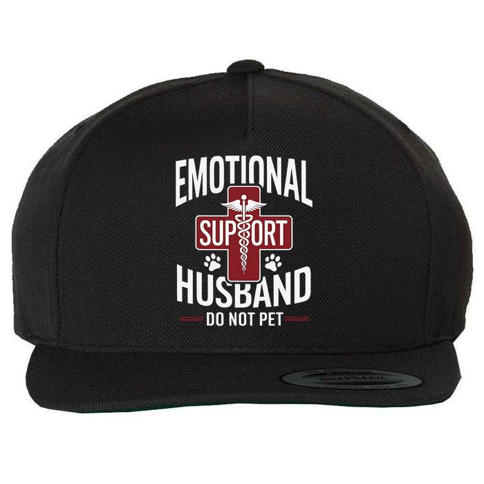 Funny Emotional Support Husband Do Not Pet Wool Snapback Cap