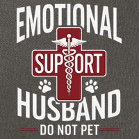 Funny Emotional Support Husband Do Not Pet Cotton Canvas Backpack