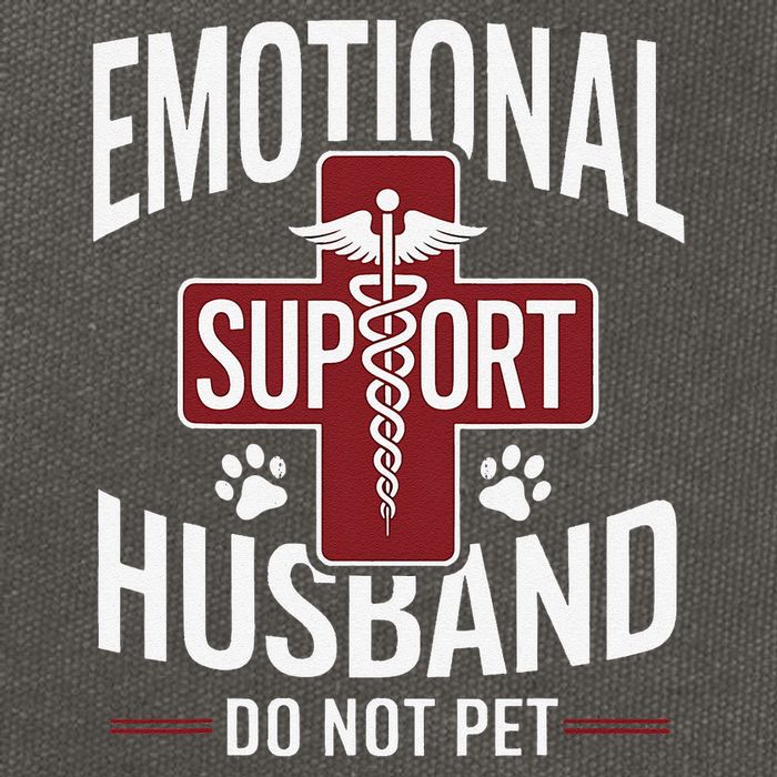 Funny Emotional Support Husband Do Not Pet Cotton Canvas Backpack