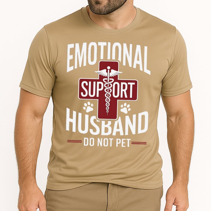 Funny Emotional Support Husband Do Not Pet Performance Shirt