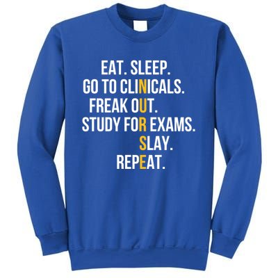 Funny Eat Sleep Go To Clinicals Nurse Life Nursing School Gift Sweatshirt