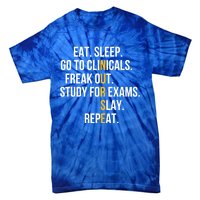 Funny Eat Sleep Go To Clinicals Nurse Life Nursing School Gift Tie-Dye T-Shirt