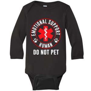 Funny Emotional Support Human Do Not Pet Gift Service Dog Love Humor Gift Baby Long Sleeve Bodysuit