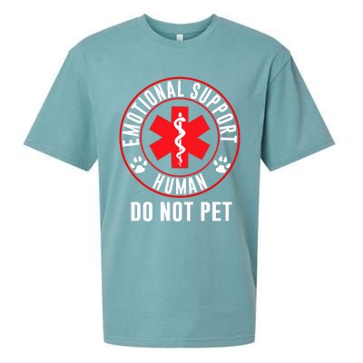 Funny Emotional Support Human Do Not Pet Gift Service Dog Love Humor Gift Sueded Cloud Jersey T-Shirt