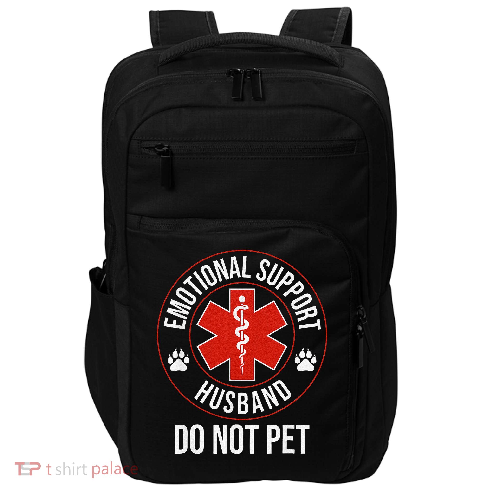 Funny Emotional Support Husband Do Not Pet Impact Tech Backpack
