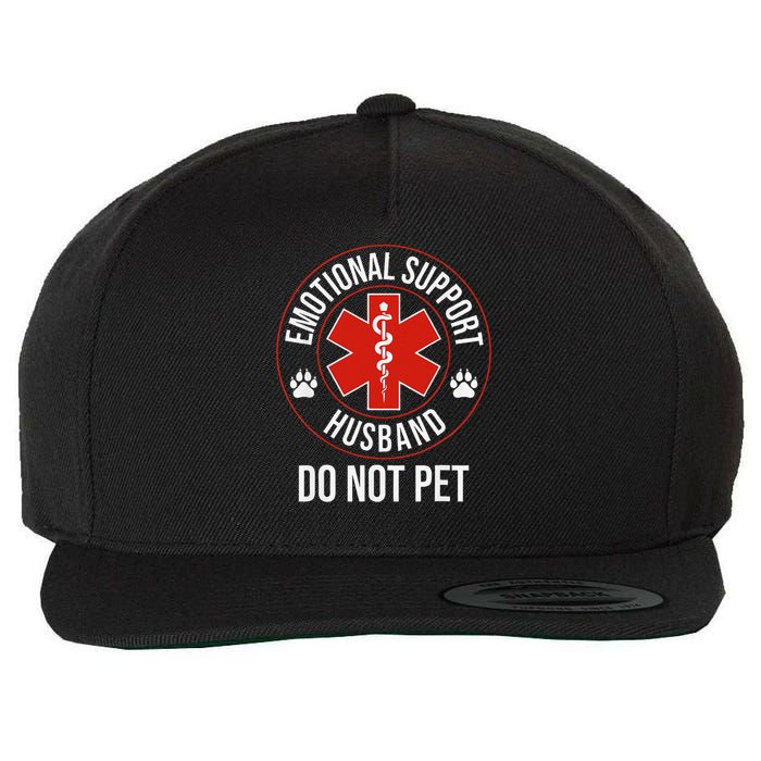 Funny Emotional Support Husband Do Not Pet Wool Snapback Cap