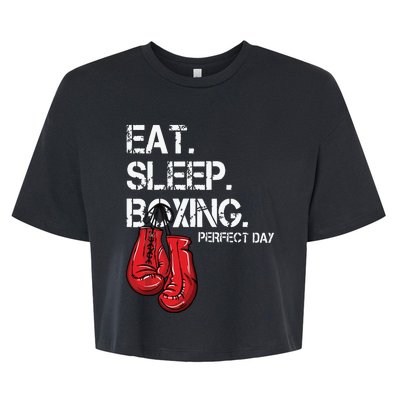 Funny Eat Sleep Repeat Boxing Lover Perfect Day Gift Bella+Canvas Jersey Crop Tee