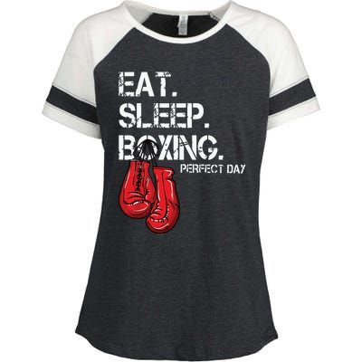 Funny Eat Sleep Repeat Boxing Lover Perfect Day Gift Enza Ladies Jersey Colorblock Tee