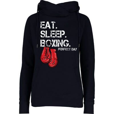 Funny Eat Sleep Repeat Boxing Lover Perfect Day Gift Womens Funnel Neck Pullover Hood