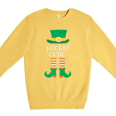 Feckin Eejit St. Patrick's Day Funny Irish Slang Saint Paddy Premium Crewneck Sweatshirt