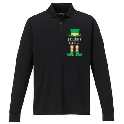 Feckin Eejit St. Patrick's Day Funny Irish Slang Saint Paddy Performance Long Sleeve Polo