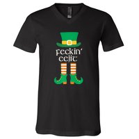 Feckin Eejit St. Patrick's Day Funny Irish Slang Saint Paddy V-Neck T-Shirt