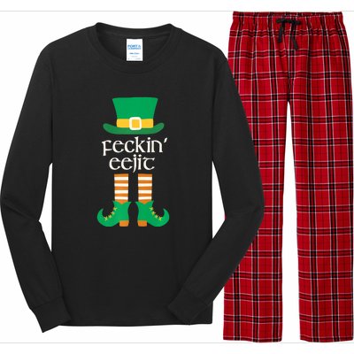 Feckin Eejit St. Patrick's Day Funny Irish Slang Saint Paddy Long Sleeve Pajama Set