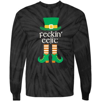 Feckin Eejit St. Patrick's Day Funny Irish Slang Saint Paddy Tie-Dye Long Sleeve Shirt