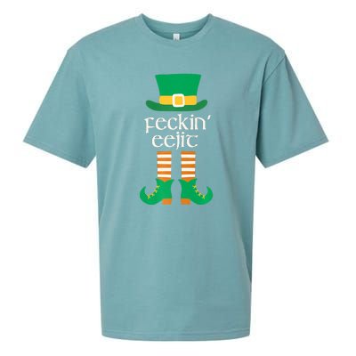 Feckin Eejit St. Patrick's Day Funny Irish Slang Saint Paddy Sueded Cloud Jersey T-Shirt