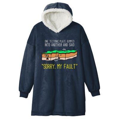 Funny Earth Science Pun Plate Tectonic Geology Hooded Wearable Blanket