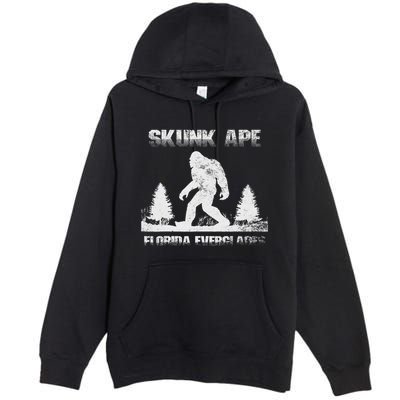 Florida Everglades Skunk Ape Bigfoot Retro Vintage Premium Pullover Hoodie