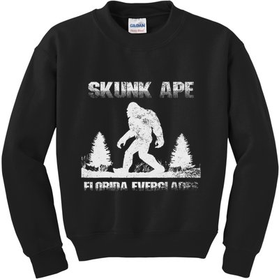 Florida Everglades Skunk Ape Bigfoot Retro Vintage Kids Sweatshirt