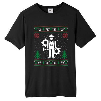 Funny Engineer Santa Hat Ugly Christmas Sweater Gift Tall Fusion ChromaSoft Performance T-Shirt