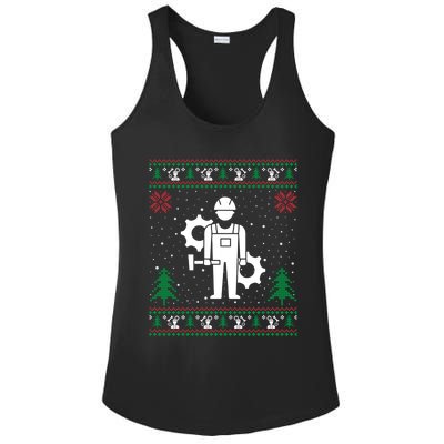 Funny Engineer Santa Hat Ugly Christmas Sweater Gift Ladies PosiCharge Competitor Racerback Tank