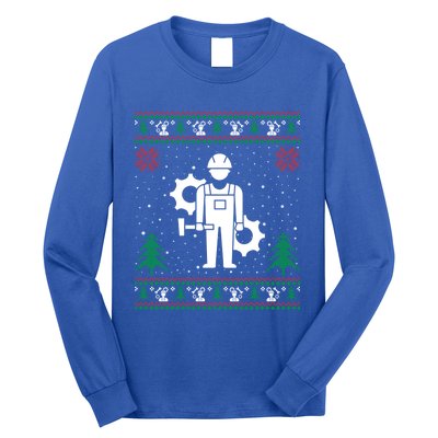 Funny Engineer Santa Hat Ugly Christmas Sweater Gift Long Sleeve Shirt