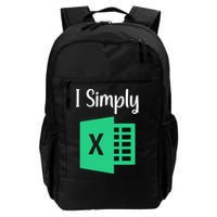 Funny Excel Spreadsheet Gift I Simply Excel Daily Commute Backpack