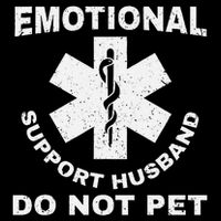 Funny Emotional Support Husband Do Not Pet Dad Humour Drawstring Bag