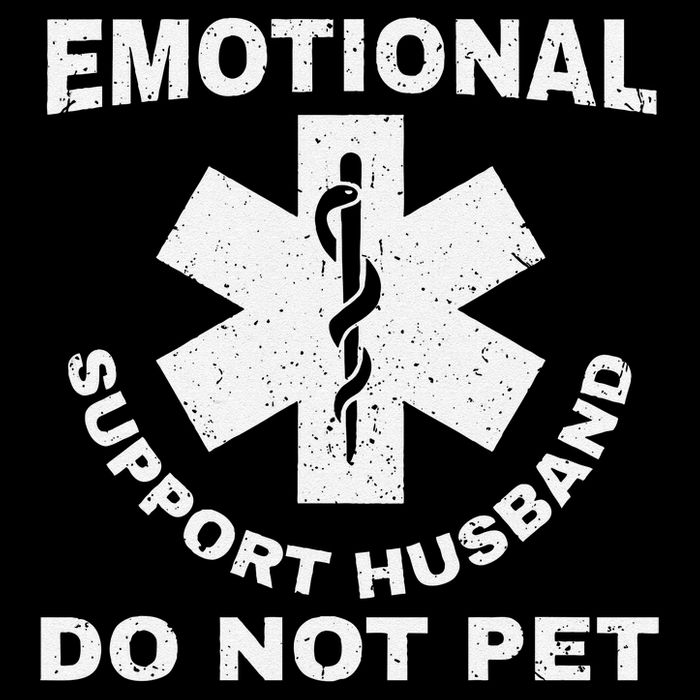 Funny Emotional Support Husband Do Not Pet Dad Humour Drawstring Bag