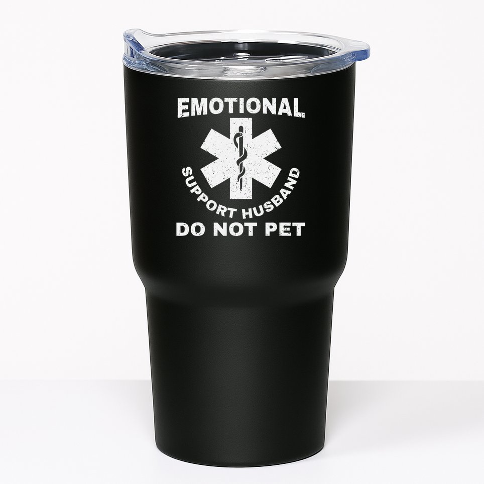 Funny Emotional Support Husband Do Not Pet Dad Humour Tumbler