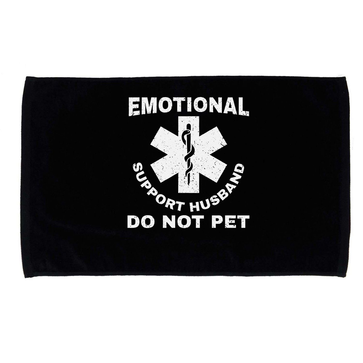 Funny Emotional Support Husband Do Not Pet Dad Humour Microfiber Hand Towel