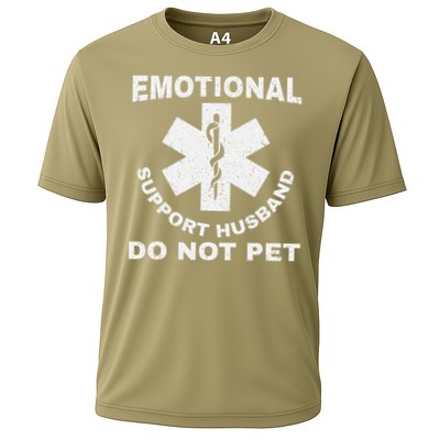 Funny Emotional Support Husband Do Not Pet Dad Humour Performance Shirt