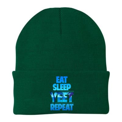 Funny Eat Sleep Yeet Repeat Vintage Knit Cap Winter Beanie