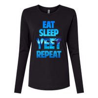 Funny Eat Sleep Yeet Repeat Vintage Womens Cotton Relaxed Long Sleeve T-Shirt